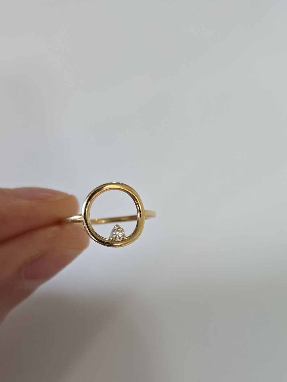 Solid 14k Yellow Gold Natural Diamond Ring
